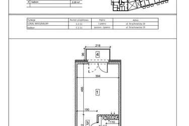 Rzut - Mieszkanie na sprzedaż 1 pokój o powierzchni 27,09 m² - numer C.2.11 w IVY HOUSE - Apartamenty inwestycyjne