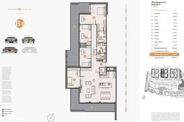 Rzut - Mieszkanie na sprzedaż 5 pokoi o powierzchni 167,04 m² - numer B3 w Przystań Wilhelma