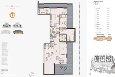 Rzut - Mieszkanie na sprzedaż 4 pokoje o powierzchni 179,96 m² - numer A6 w Przystań Wilhelma