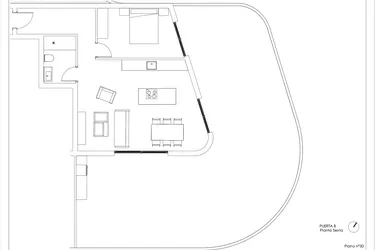 Rzut - Mieszkanie na sprzedaż 1 pokój o powierzchni 172 m² - numer 6-B w Mieszkania w Calpe - 94000145