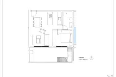 Rzut - Mieszkanie na sprzedaż 1 pokój o powierzchni 76 m² - numer 7-A w Mieszkania w Calpe - 94000145