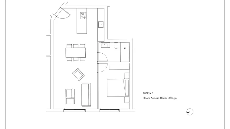 Rzut - Mieszkanie na sprzedaż 1 pokój o powierzchni 62 m² - numer 0-F w Mieszkania w Calpe - 94000145