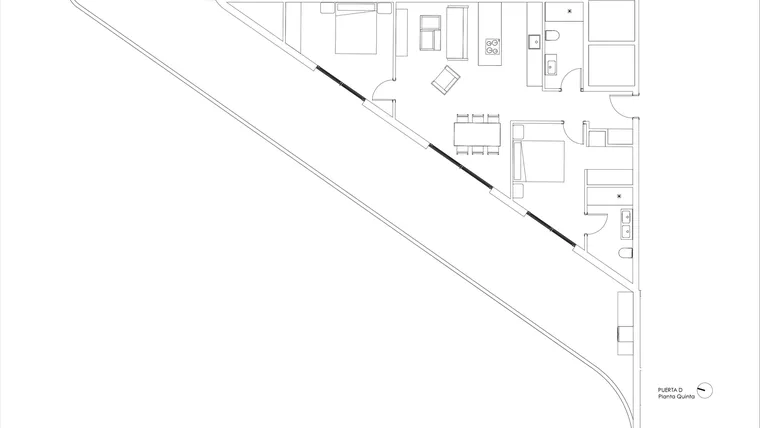 Rzut - Mieszkanie na sprzedaż 2 pokoje o powierzchni 168 m² - numer 5-D w Mieszkania w Calpe - 94000145