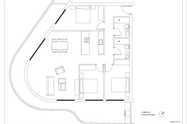 Rzut - Mieszkanie na sprzedaż 3 pokoje o powierzchni 113 m² - numer 1-H w Mieszkania w Calpe - 94000145