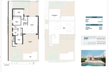 Rzut - Dom na sprzedaż 3 pokoje o powierzchni 102,5 m² - numer 33 w Domy w Los Alcázares - 51759931