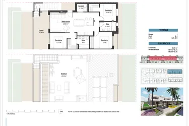 Rzut - Dom na sprzedaż 3 pokoje o powierzchni 84,56 m² - numer 8 w Domy w Los Alcázares - 51759931