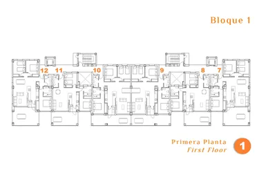 Rzut - Mieszkanie na sprzedaż 2 pokoje o powierzchni 73,22 m² - numer 11 w Mieszkania w San Miguel de Salinas - 24548026
