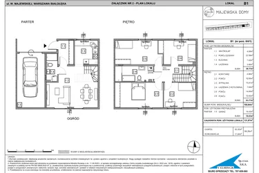 Rzut - Dom na sprzedaż 5 pokoi o powierzchni 121,97 m² - numer B1 w Majewska Domy
