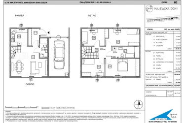 Rzut - Dom na sprzedaż 5 pokoi o powierzchni 122,02 m² - numer B2 w Majewska Domy