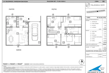 Rzut - Dom na sprzedaż 5 pokoi o powierzchni 122,1 m² - numer D2 w Majewska Domy