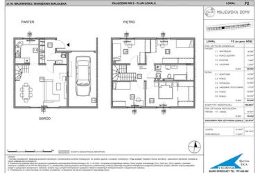 Rzut - Dom na sprzedaż 5 pokoi o powierzchni 121,1 m² - numer F2 w Majewska Domy