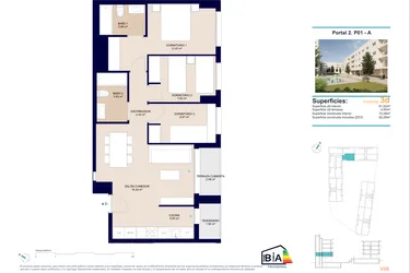 Rzut - Mieszkanie na sprzedaż 3 pokoje o powierzchni 82,28 m² - numer 1-A w Mieszkania w Alicante - 48158915