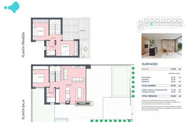 Rzut - Dom na sprzedaż 3 pokoje o powierzchni 197,1 m² - numer 5 w Domy w Torre-Pacheco - 80043249