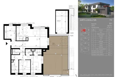 Rzut - Mieszkanie na sprzedaż 4 pokoje o powierzchni 97,26 m² - numer B31.M4 w Leśna Polana