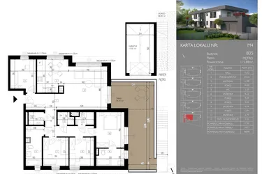 Rzut - Mieszkanie na sprzedaż 4 pokoje o powierzchni 115,88 m² - numer B35.M4 w Leśna Polana