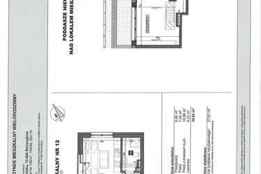 Rzut - Mieszkanie na sprzedaż 2 pokoje o powierzchni 34,02 m² - numer 12 w Słoneczne Świnoujście