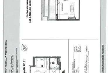Rzut - Mieszkanie na sprzedaż 2 pokoje o powierzchni 37,41 m² - numer 11 w Słoneczne Świnoujście