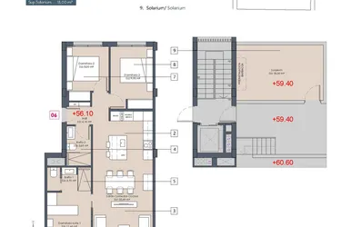 Rzut - Mieszkanie na sprzedaż 3 pokoje o powierzchni 86 m² - numer 2-EA w Mieszkania w Benijófar - 55227804