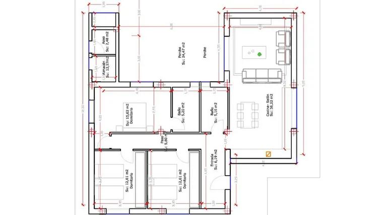 Rzut - Dom na sprzedaż 3 pokoje o powierzchni 153 m² - numer MC w Dom w La Canalosa - 86698525