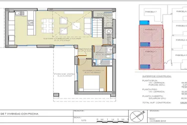 Rzut - Dom na sprzedaż 3 pokoje o powierzchni 115 m² - numer 1 w Dom w Rojales - 35540088