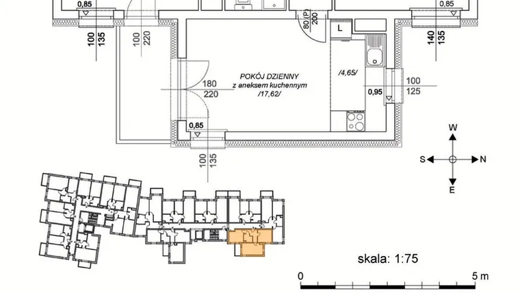 Rzut - Mieszkanie na sprzedaż 3 pokoje o powierzchni 54,99 m² - numer M14 w Osiedle Mała Dziesiąta etap II