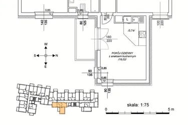 Rzut - Mieszkanie na sprzedaż 3 pokoje o powierzchni 55,56 m² - numer M29 w Osiedle Mała Dziesiąta etap II
