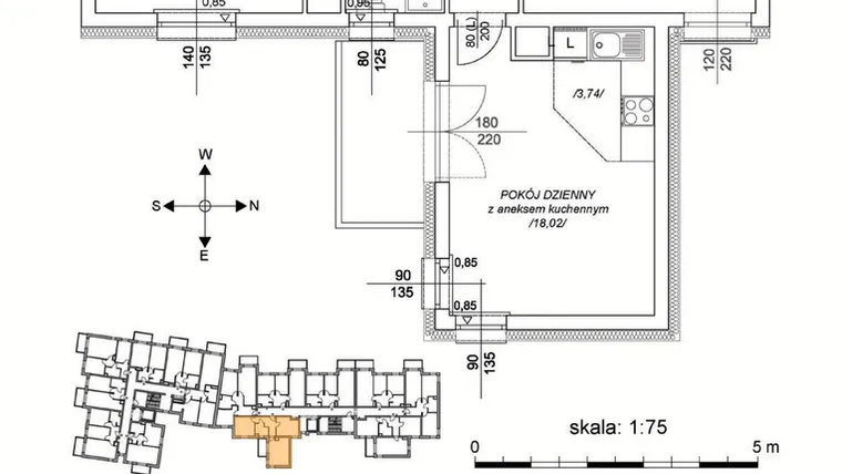 Rzut - Mieszkanie na sprzedaż 3 pokoje o powierzchni 55,56 m² - numer M29 w Osiedle Mała Dziesiąta etap II