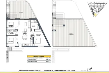 Rzut - Dom na sprzedaż 3 pokoje o powierzchni 91,9 m² - numer 34 w Domy w San Fulgencio - 46495750