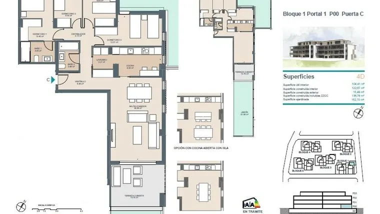 Rzut - Mieszkanie na sprzedaż 4 pokoje o powierzchni 152 m² - numer 0-C w Apartamenty w Godelli - 15173220