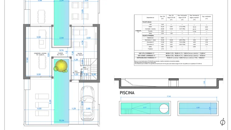 Rzut - Dom na sprzedaż 3 pokoje o powierzchni 157 m² - numer 1 w Dom szeregowy w Formentera del Segura - 84473209