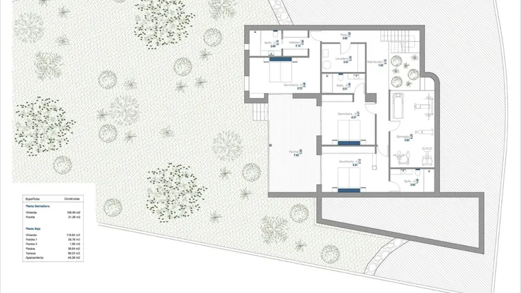 Rzut - Dom na sprzedaż 4 pokoje o powierzchni 347 m² - numer 1 w Willa w Benissa - 23133805