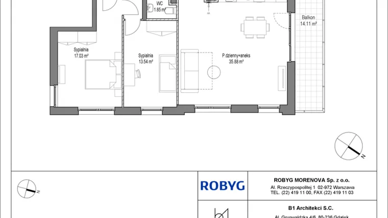 Rzut - Mieszkanie na sprzedaż 4 pokoje o powierzchni 100,92 m² - numer A.1M09 w Leszczyńskich 2