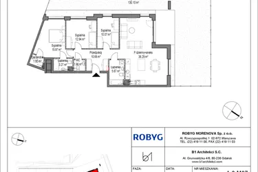 Rzut - Mieszkanie na sprzedaż 4 pokoje o powierzchni 100,77 m² - numer A.0M07 w Leszczyńskich 2