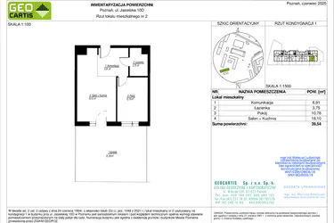 Rzut - Mieszkanie na sprzedaż 2 pokoje o powierzchni 39,54 m² - numer 10D/2 w Jasielska 8C etap II