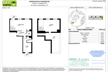 Rzut - Mieszkanie na sprzedaż 2 pokoje o powierzchni 106,56 m² - numer 10D/20 w Jasielska 8C etap II