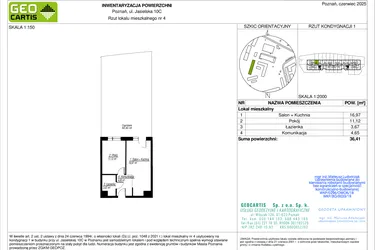 Rzut - Mieszkanie na sprzedaż 2 pokoje o powierzchni 36,41 m² - numer 10C/4 w Jasielska 8C etap II
