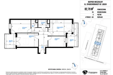 Rzut - Mieszkanie na sprzedaż 4 pokoje o powierzchni 82,79 m² - numer 26 w Vieniava edycja druga