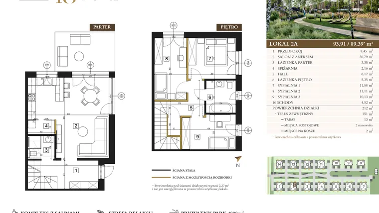 Rzut - Dom na sprzedaż 4 pokoje o powierzchni 89,39 m² - numer 2A w Lawinowa 18