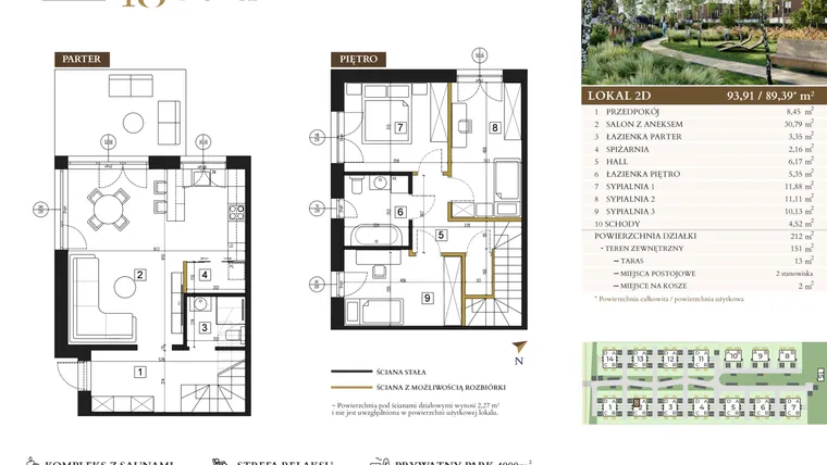 Rzut - Dom na sprzedaż 4 pokoje o powierzchni 89,39 m² - numer 2D w Lawinowa 18