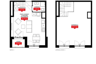 Rzut - Mieszkanie na sprzedaż 1 pokój o powierzchni 68,31 m² - numer A2 359 w 29L