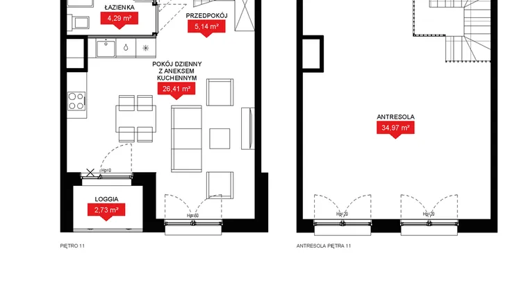 Rzut - Mieszkanie na sprzedaż 1 pokój o powierzchni 70,66 m² - numer A2 362 w 29L