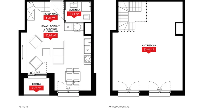 Rzut - Mieszkanie na sprzedaż 1 pokój o powierzchni 68,38 m² - numer A1 152 w 29L