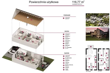 Rzut - Dom na sprzedaż 5 pokoi o powierzchni 116,77 m² - numer B2 w Rubinowa Park etap II