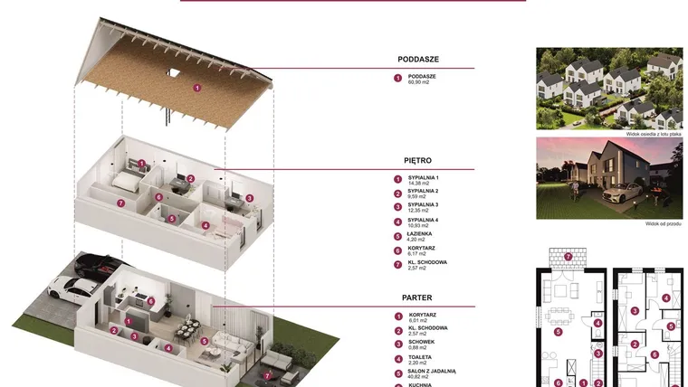 Rzut - Dom na sprzedaż 5 pokoi o powierzchni 116,77 m² - numer D2 w Rubinowa Park etap II