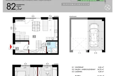 Rzut - Mieszkanie na sprzedaż 4 pokoje o powierzchni 103,74 m² - numer L8/2 w Osiedle Malarska etap VII