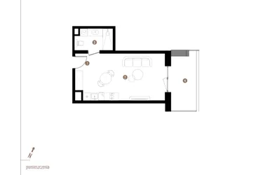 Rzut - Mieszkanie na sprzedaż 1 pokój o powierzchni 30,24 m² - numer A1.0.07 w Apartamenty Grundmanna
