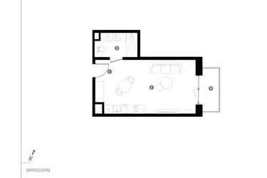 Rzut - Mieszkanie na sprzedaż 1 pokój o powierzchni 30,94 m² - numer A1.2.11 w Apartamenty Grundmanna