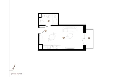 Rzut - Mieszkanie na sprzedaż 1 pokój o powierzchni 30,87 m² - numer A1.3.11 w Apartamenty Grundmanna