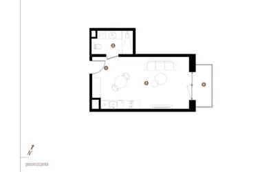 Rzut - Mieszkanie na sprzedaż 1 pokój o powierzchni 30,87 m² - numer A1.4.11 w Apartamenty Grundmanna