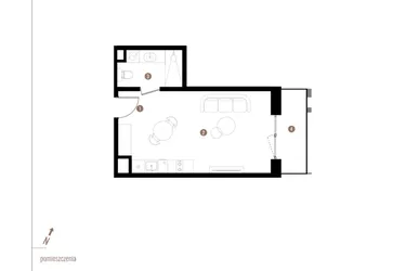 Rzut - Mieszkanie na sprzedaż 1 pokój o powierzchni 30,87 m² - numer A1.5.11 w Apartamenty Grundmanna